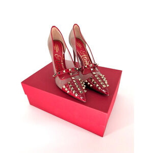 Valentino Garavani Womens‎ Red Rockstud Alcove Pumps Patent Leather Glam 39